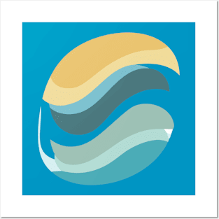 soothing waves design Posters and Art